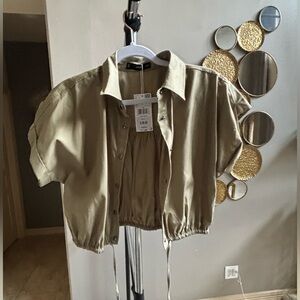 Mango Beige Button-Up Jacket